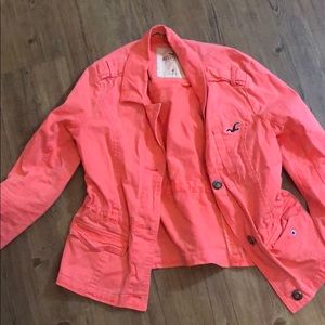 Hollister Neon Orange Jean Jacket